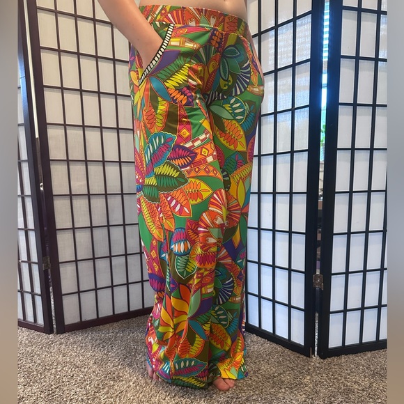 Trina Turk Designer NEW Multicolor Flowy Geometric Pants XS - Picture 1 of 8